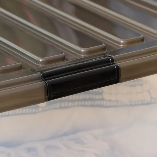 IRIS USA 3 Pack 144qt Large Clear View Plastic Storage Bin with Lid and Secure Latching Buckles {4}