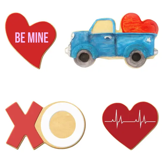 Hearts Truck XO Cookie Cutters 4 Pc Set HS0471- CookieCutter.Com - USA Tin Plated Steel {3}