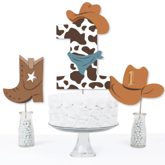 Big Dot of Happiness My First Rodeo - Little Cowboy 1st Birthday Party Centerpiece Sticks - Table Toppers - Set of 15 {5}