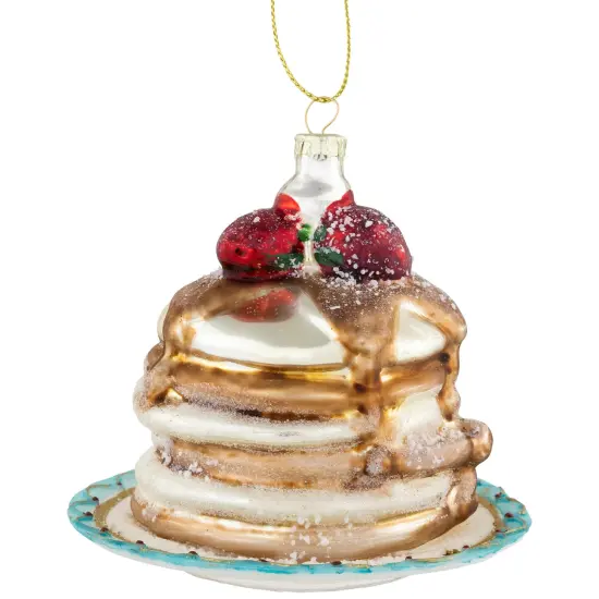 Northlight 3.75" Pancakes and Syrup Glass Christmas Ornament Gold {4}