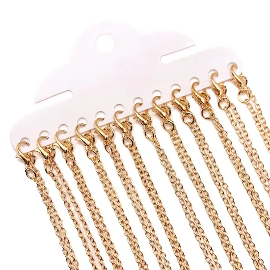 12 or 72 Pieces: 30 3/8" Rose Gold Plated Pre-Made Necklace Chains {1}