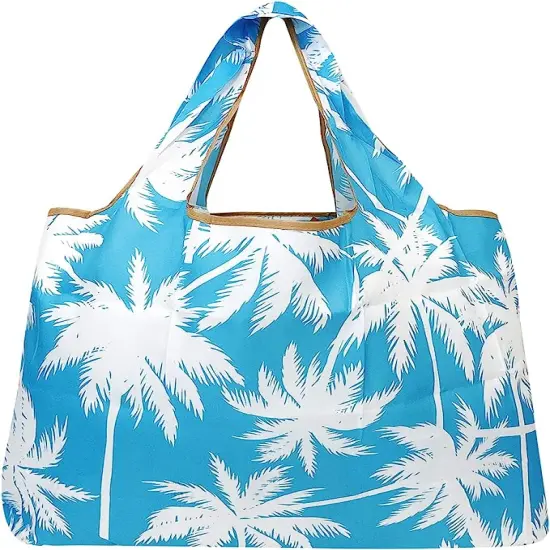 Wrapables Large Foldable Tote Nylon Reusable Grocery Bag, 3 Pack Going Places {2}