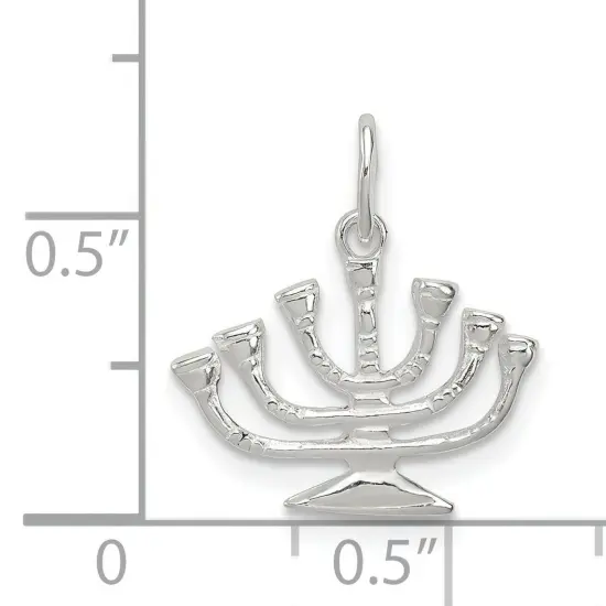 Sterling Silver Menorah Charm Jewerly 13mm x 15mm {4}