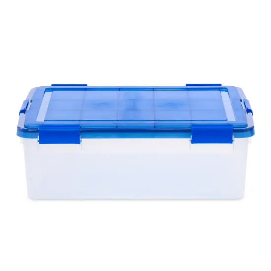 IRIS USA 3Pack 41qt WEATHERPRO Airtight Plastic Storage Bin with Lid and Seal and Secure Latching Buckles {3}