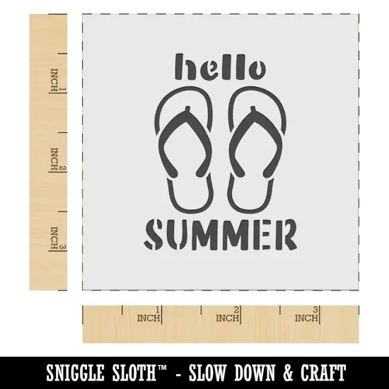 Hello Summer Flip Flops Wall Cookie DIY Craft Reusable Stencil {6}