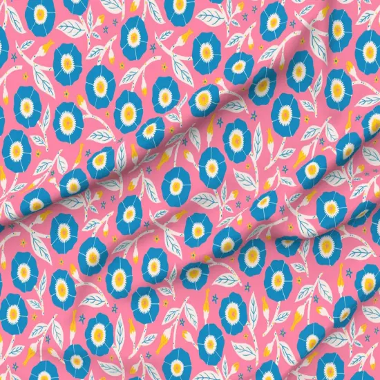 Various Fabrics by the Yard or Fat Quarter Pink Floral Bright Flowers Nature Vibrant Meadow Spring Summer Garden Kitsch Folk Scandi Large Scale Custom Printed Fabric by Spoonflower {6}