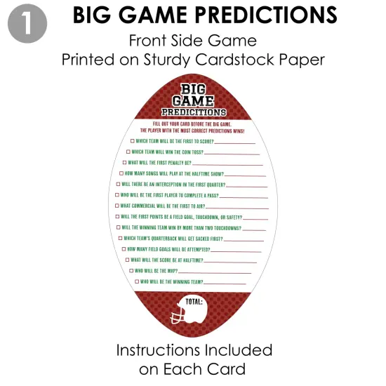 Big Dot of Happiness The Big Game - 2-in-1 Football Party Cards - Activity Duo Games - Set of 20 {7}