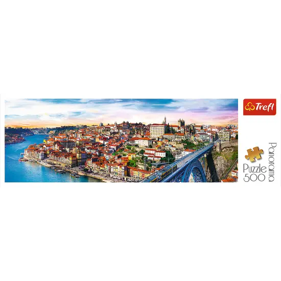 Panorama 500 Piece Jigsaw Puzzle, Porto, Portugal, Coastal City, Train, Puzzle of Europe, Adult Puzzles, Trefl 29502 {3}