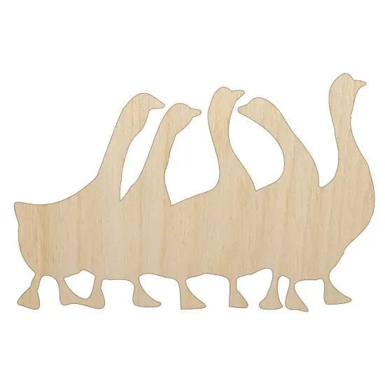 Geese Gaggle Goose Family Solid Unfinished Wood Shape Piece Cutout for DIY Craft Projects {2}