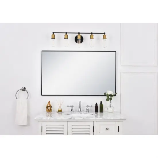 Serif 5 light brass and black Wall Sconce {2}