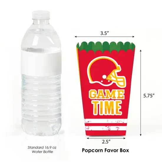 Big Dot of Happiness The Big Game - Red and Yellow - Football Party Favor Popcorn Treat Boxes - Set of 12 {3}