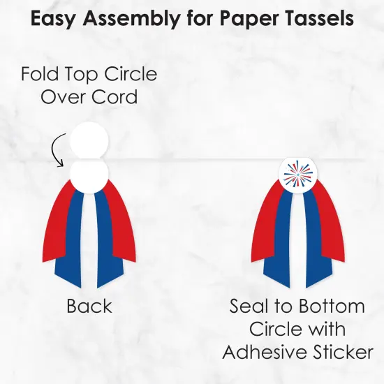 Big Dot of Happiness Firecracker 4th of July - DIY Red, White and Royal Blue Party Pennant Garland Decoration - Triangle Banner - 30 Pieces {7}