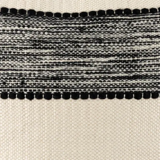 Northlight 20" Black and Cream Textured Block Handloom Woven Outdoor Square Throw Pillow {6}
