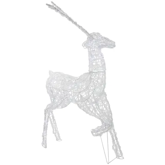 Northlight Commercial Grade Acrylic Reindeer Outdoor Christmas Decoration - 46.5" -Pure White LED Clear {5}