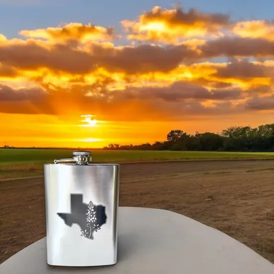 8oz Bluebonnet - Texas Stainless Steel Flask {3}