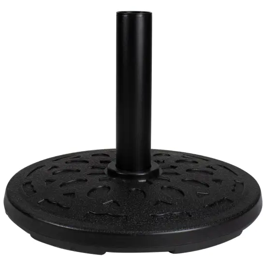 Northlight Black Flat Round Resin Base Stand for Patio Umbrella - 21lbs {1}
