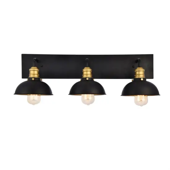 Anders Collection Wall Sconce D27 H8.3 Lt:3 Black and Brass Finish {1}