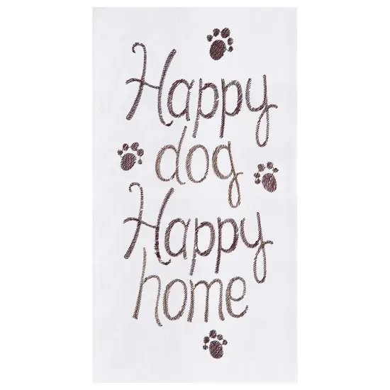 Happy Dog Flour Sack Cotton Kitchen Towel {1}