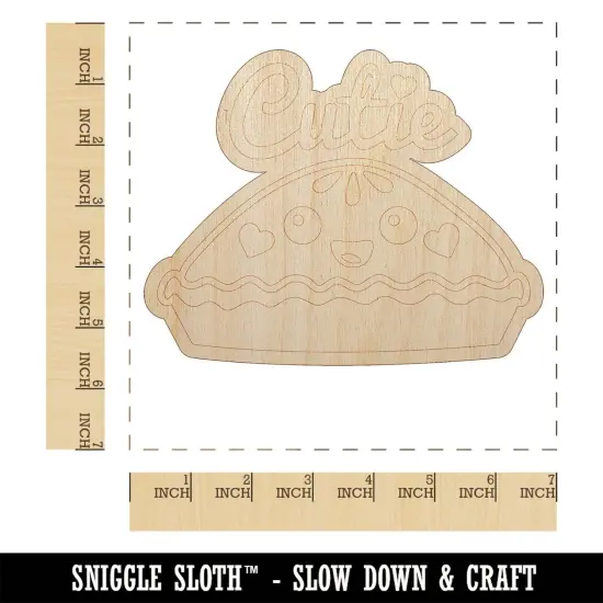 Cutie Pie Unfinished Wood Shape Piece Cutout for DIY Craft Projects {1}