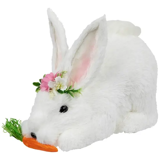 Northlight Easter Rabbit with Carrot Figurine - 9.25" - White {1}
