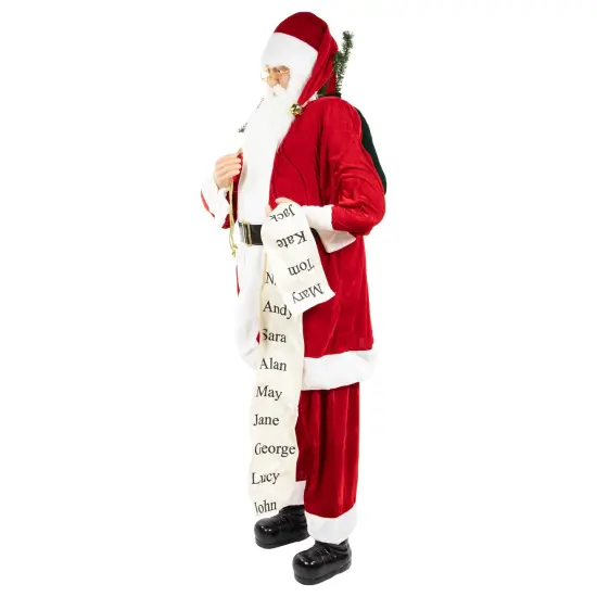 Northlight 72" Red and White Santa Claus with Naughty or Nice List Christmas Figure {3}