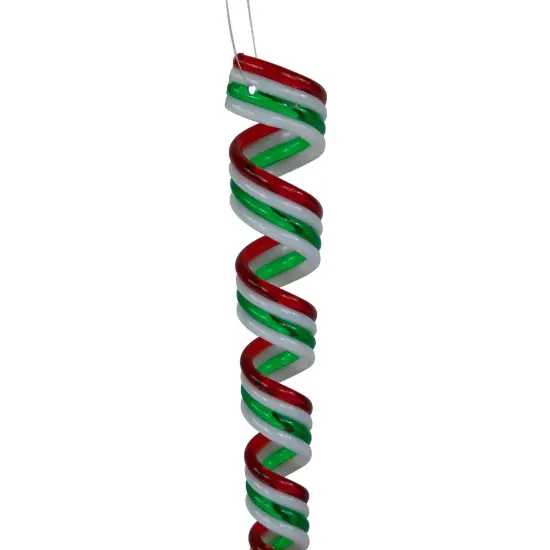 Northlight Pack of 4 Red, White and Green Candy Curls Christmas Ornaments 7" {6}