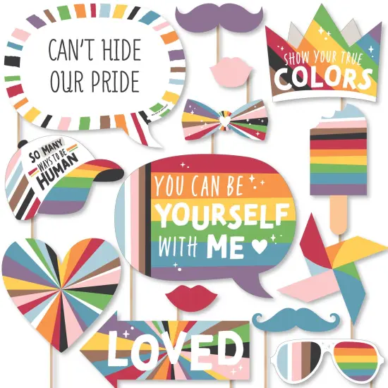 Big Dot of Happiness So Many Ways to Be Human - Pride Party Photo Booth Props Kit - 20 Count {1}