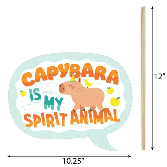 Big Dot of Happiness Funny Capy Birthday - Capybara Party Photo Booth Props Kit - 10 Piece {6}