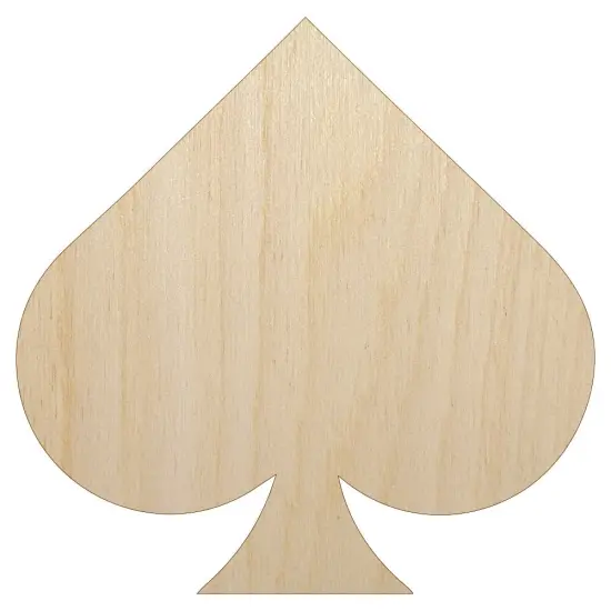 Card Suit Spades Unfinished Wood Shape Piece Cutout for DIY Craft Projects {1}