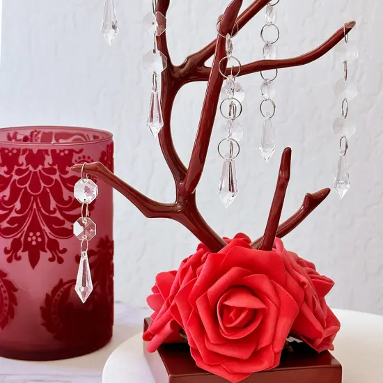 Wrapables Acrylic Hanging Crystal Bead Strands for Chandeliers, Garlands, Wedding Decorations, Christmas Tree Ornaments (20pcs) Icicle {6}