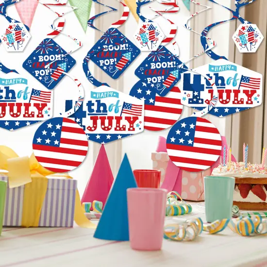 Big Dot of Happiness Firecracker 4th of July -Party Hanging Decor - Party Decoration Swirls - Set of 40 {3}