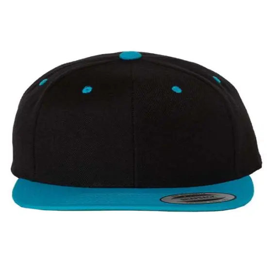 YP Classics&reg; Flat Bill Snapback Cap Black/ Teal {1}