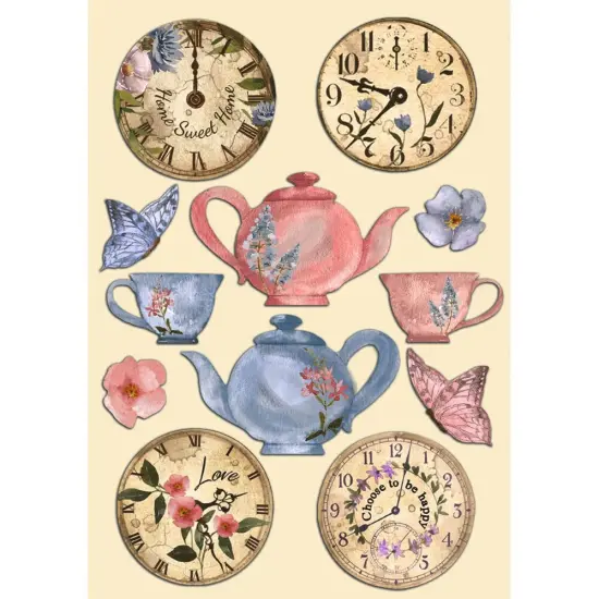Stamperia Wooden Shapes A5-Create Happiness Welcome Home Clocks {1}