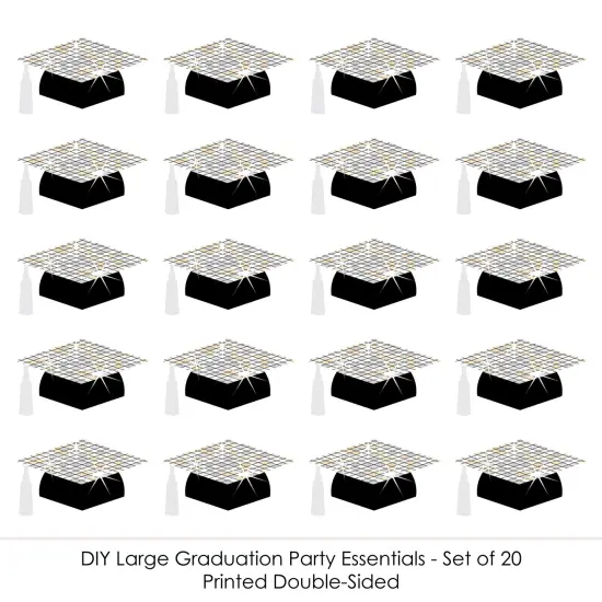 Big Dot of Happiness Disco Grad - Grad Cap Decorations DIY Groovy Graduation Large Party Essentials - Set of 20 {5}