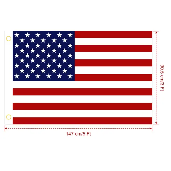 3 x 5 Ft American US Flags | Vivid Color and UV Fade Resistant | Double Stitched Canvas Header - 4Pcs {2}