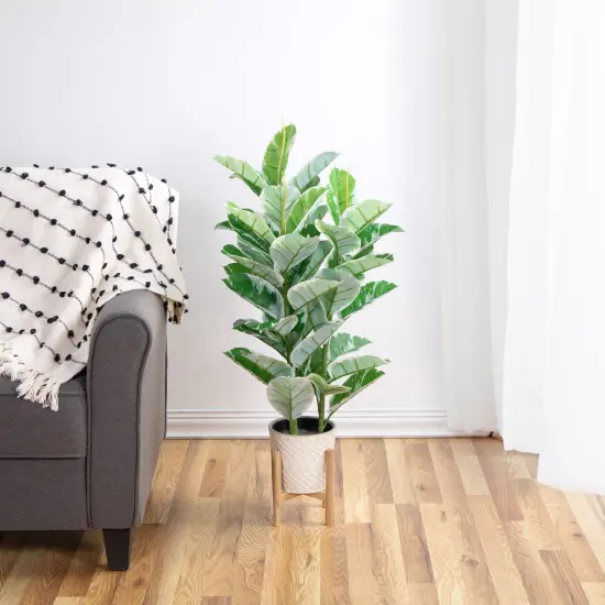 Northlight 34" Potted Green Artificial Rubber Plant {3}