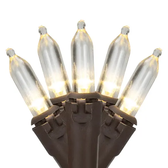 Northlight LED Mini Christmas Lights - Warm White - 11.25' Brown Wire - 35ct Clear {3}