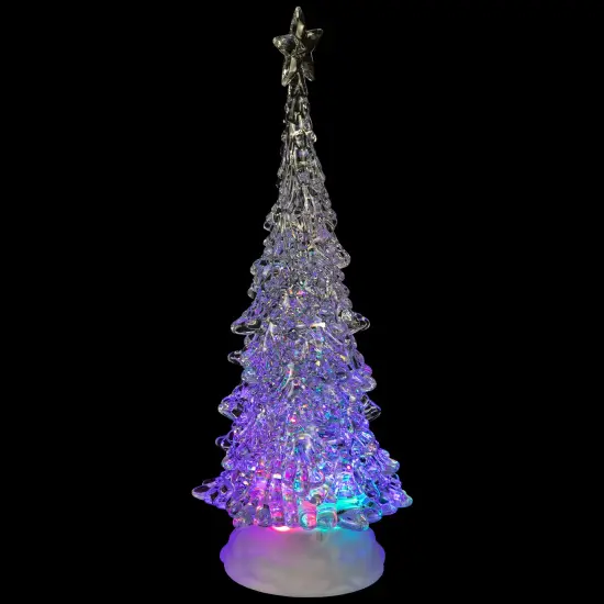 Northlight LED Lighted Acrylic Christmas Tree with Star Decoration - 12" - Multicolor Lights Clear {5}