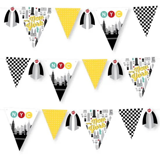 Big Dot of Happiness NYC Cityscape - DIY New York City Party Pennant Garland Decoration - Triangle Banner - 30 Pieces {1}