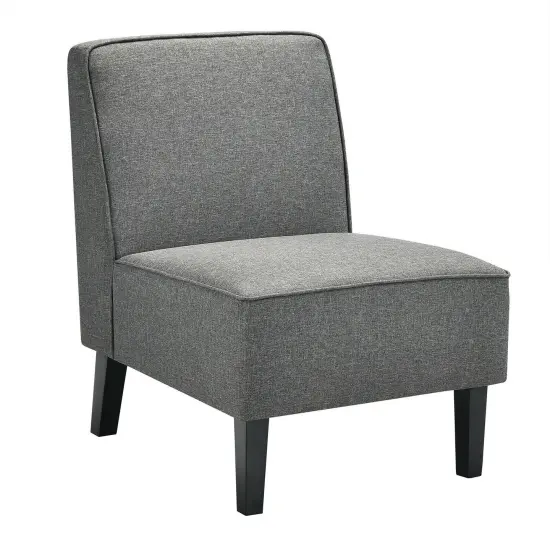 Modern Arm-less Accent Chair with Rubber Wood Legs Grey {1}