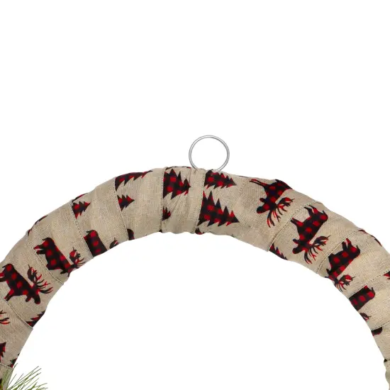Northlight Winter Foliage and Berries Artificial Burlap Christmas Wreath - 24" - Unlit Green {5}