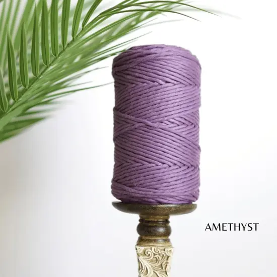 3mm EGYPTIAN GIZA COTTON | Single Strand Macrame Cord Amethyst {1}