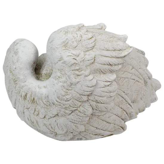 Diva At Home 10-Inch Sleeping Angel Baby with Wings Outdoor Garden Statue White {5}
