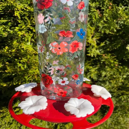 Hummingbird Feeder Vintage Floral {4}