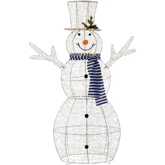 Northlight 48" LED Lighted Silver Mesh Snowman Outdoor Twinkling Christmas Decoration {1}