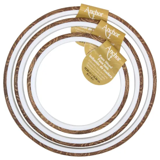 Anchor Faux Wood Round Embroidery Hoop 8" {3}