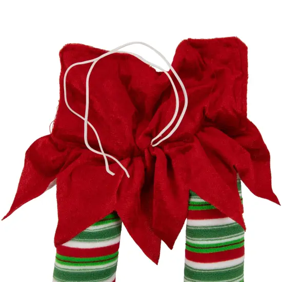 Northlight Striped Plush Elf Legs Christmas Decorations - 19" - Red and Green - Set of 2 {6}