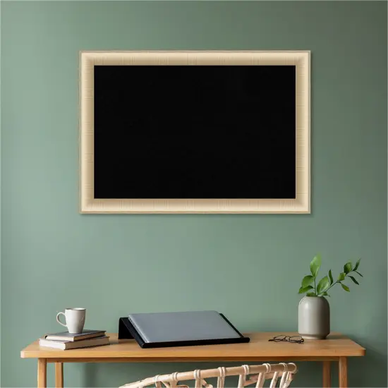 Elegant Framed Corkboard, Black Cork Brushed Honey {5}