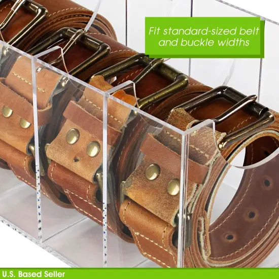 7Penn Clear Acrylic Belt Organizer for Drawer - 7 Section Men Belt Holder {4}