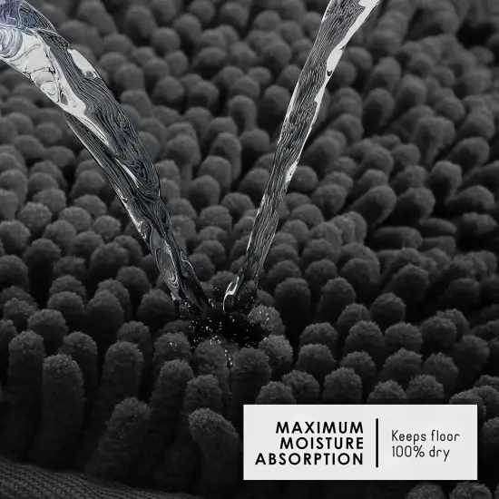 Hearth & Harbor Chenille Bath Mat Black {5}